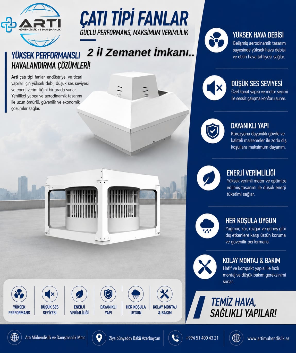 Dam Tipi Radiyal Ventilyatorlar