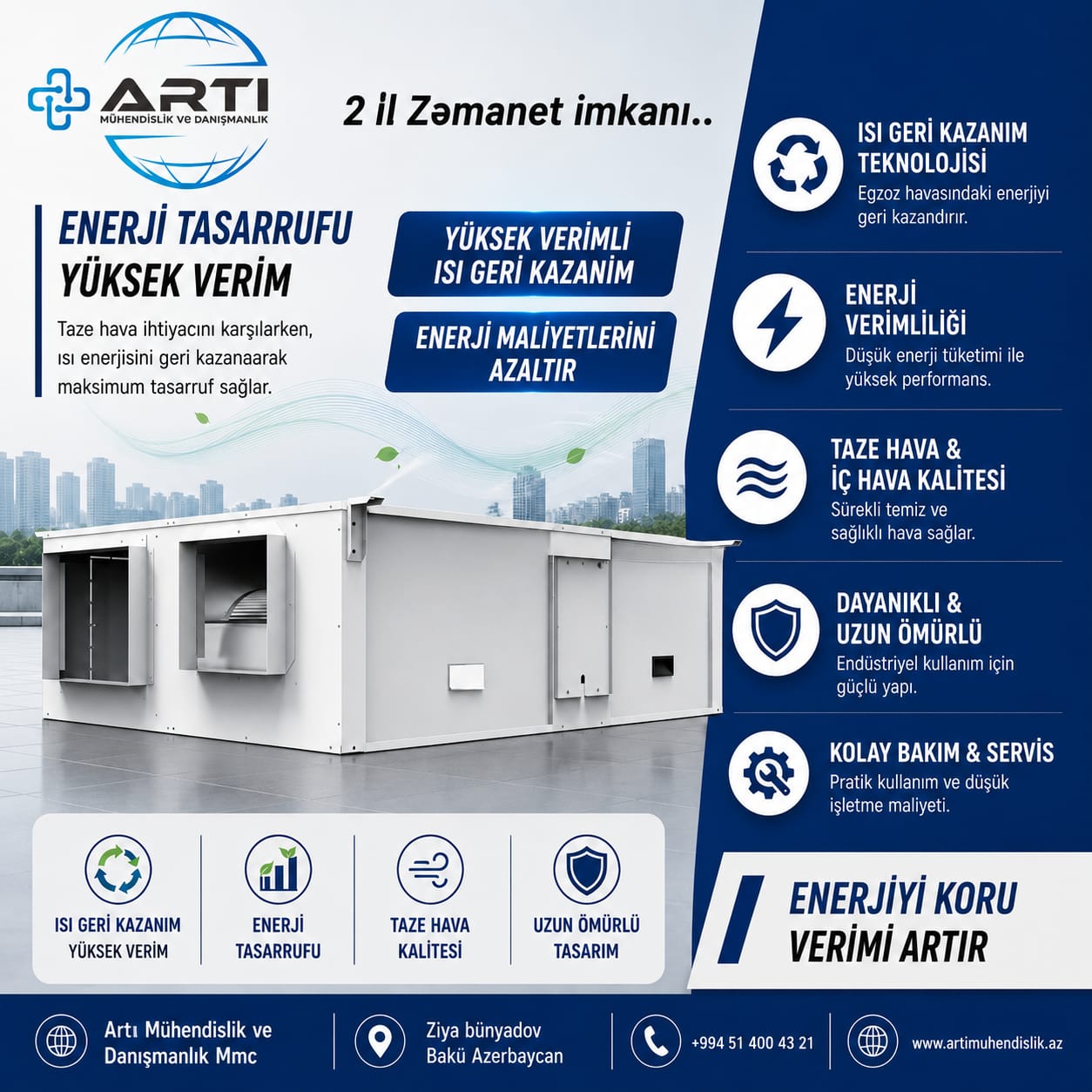 İsitmə-Soyutma Geri Qazanım Cihazı (HRV)